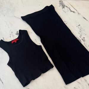 WOW Couture black Ribbed Knit Top and Skirt set BRAND NEW
